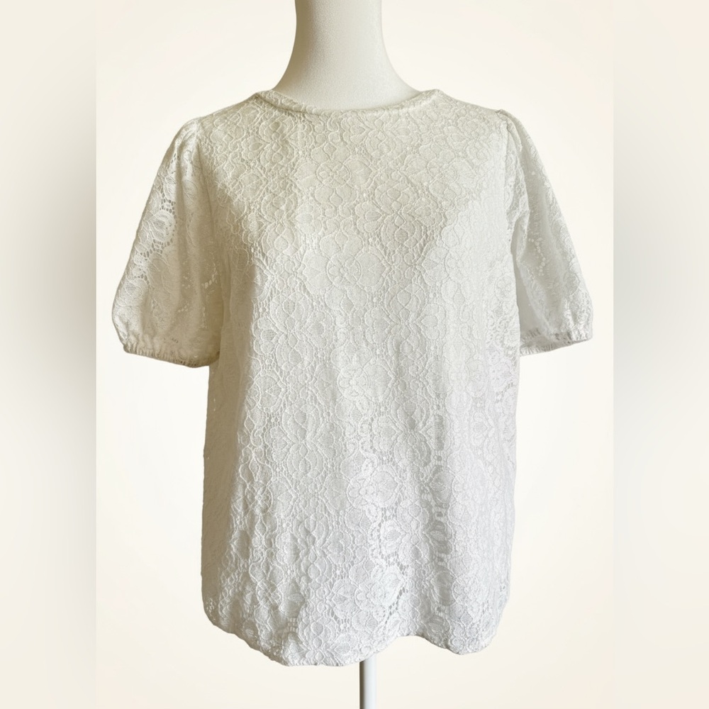 LOFT White Lace Blouse